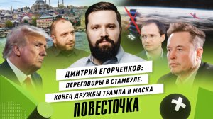 ДМИТРИЙ ЕГОРЧЕНКОВ: Переговоры в Стамбуле, ссора Трампа и Маска, выгоды США на Украине