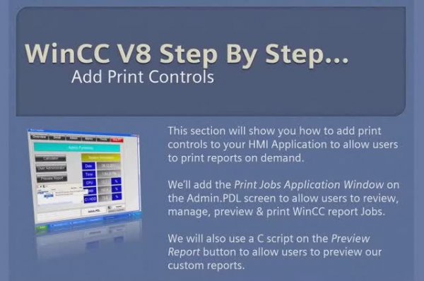 WinCC v8.0 Step By Step 22 Create Runtime Print Controls In Graphics Designer 🎛️ #winccguru