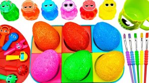 Мультики для малышей. Как сделать радужные блестящие слаймы. Смотреть онлайн мультики залипалки
