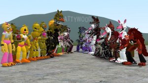 ВСЕ ЧИЧИ ПРОТИВ ВСЕХ ФОКСИ, ВСЕ ФНАФ АНИМАТРОНИКИ В ГАРРИС МОДЕ