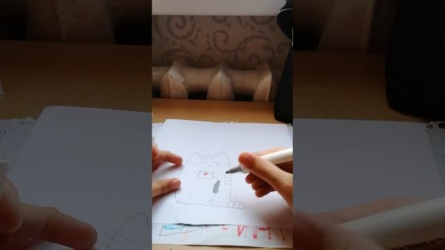 как нарисовать котика Пушина.😺 смотреть онлайн