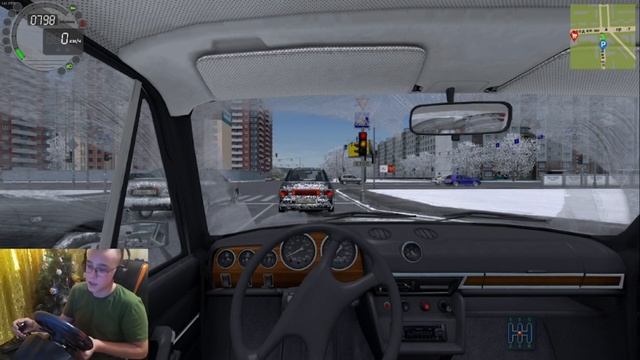 зимний дрифт на руле в City Car Driving
