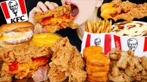 асмр. Бургер 🍔 с курицей, наггетсы, картофель фри 🍟