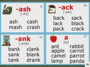 Letter A reading 9-12
-ash, -ack, -ank