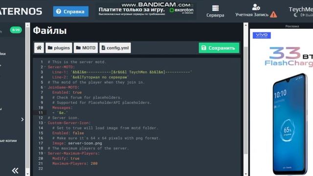 #2 Как настроить плагин MOTD на Aternos. Ответ тут...