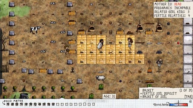 One Hour One Life. Сад. Готовка. Пошивка.