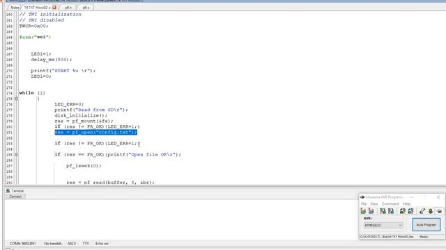 14. Отладочная плата ATMEGA32. MicroSD запись и чтение данных