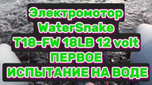 Электромотор WATERSNAKE T18-FW 18LB 12 volt  первое испытание на открытой воде/