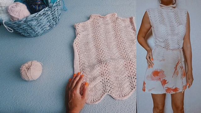 ВЯЖЕМ ТОП АЖУРНЫЙ ИЗ ХЛОПКА смотреть онлайн
