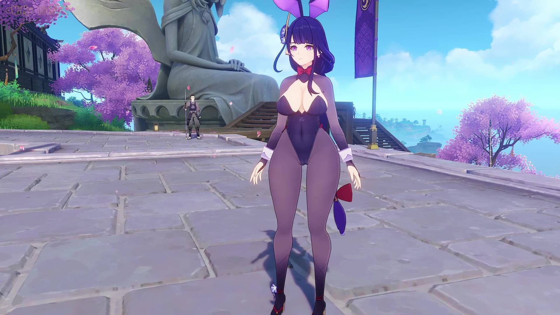 Райден примерила костюм зайки【Genshin Impact】МОД