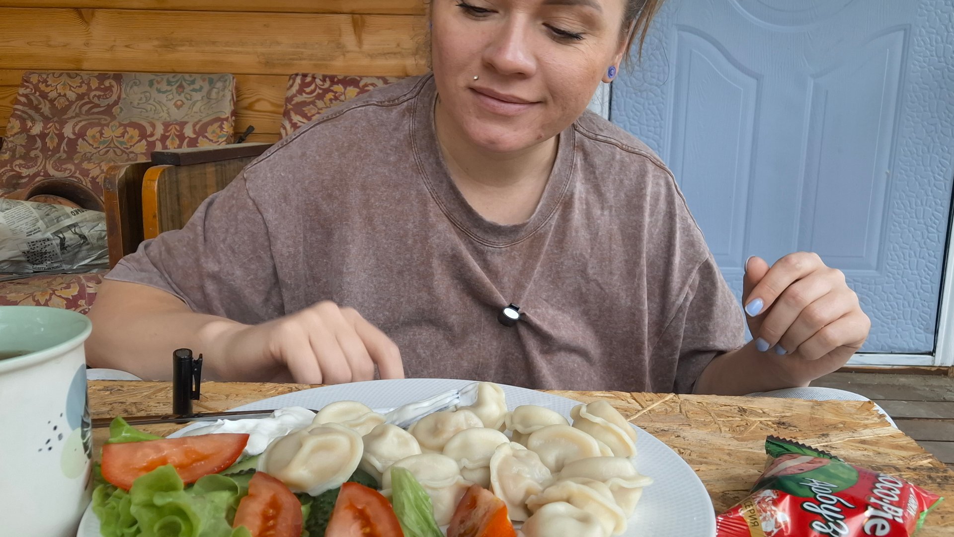 Мукбанг Завтрак, пельмешки со сметаной #мукбанг #фудблогер #завтрак смотреть онлайн