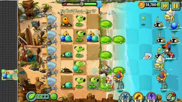 Plants vs Zombies 2 Big Wave Beach day 10 / Растения против Зомби 2 Пляж Б? смотреть онлайн