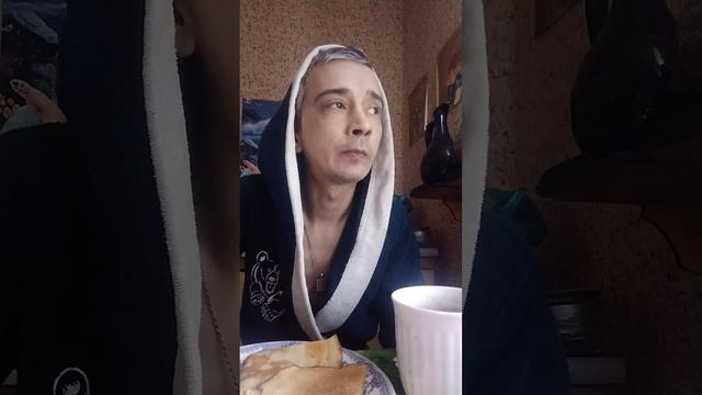 мукбанг чай с блинами