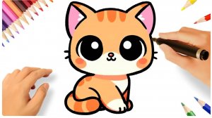 КАК ЛЕГКО НАРИСОВАТЬ КАВАИЙНОГО КОТЕНКА 😻❤️