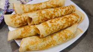 Блины на кефире с кипятком / Рецепт заварных блинов на кефире с дырочками - очень вкусные