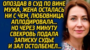 Опоздав в суд по вине мужа, жена осталась ни с чем, любовница аплодировала…