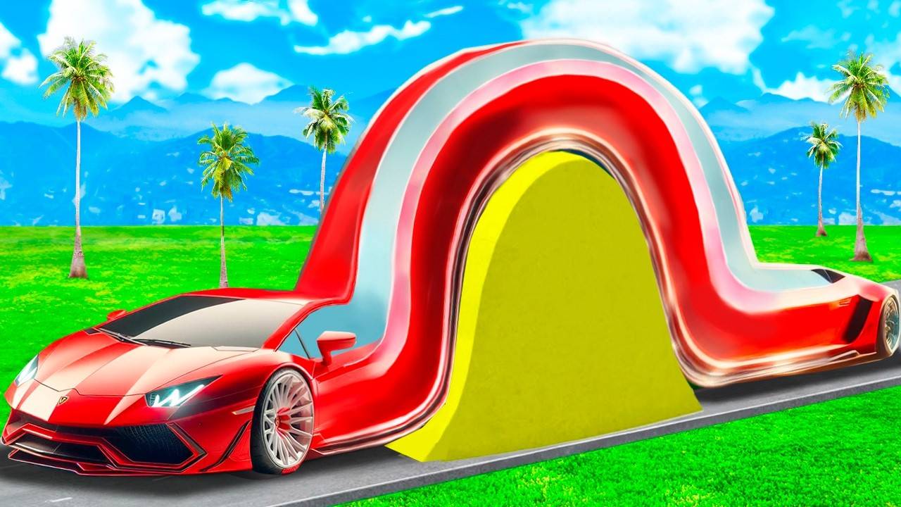 Как далеко тачка сможет проехать по перевернутым лежачим полицейским в гта 5 ? смотреть онлайн