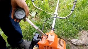 как померить компрессию триммер бензокосилка