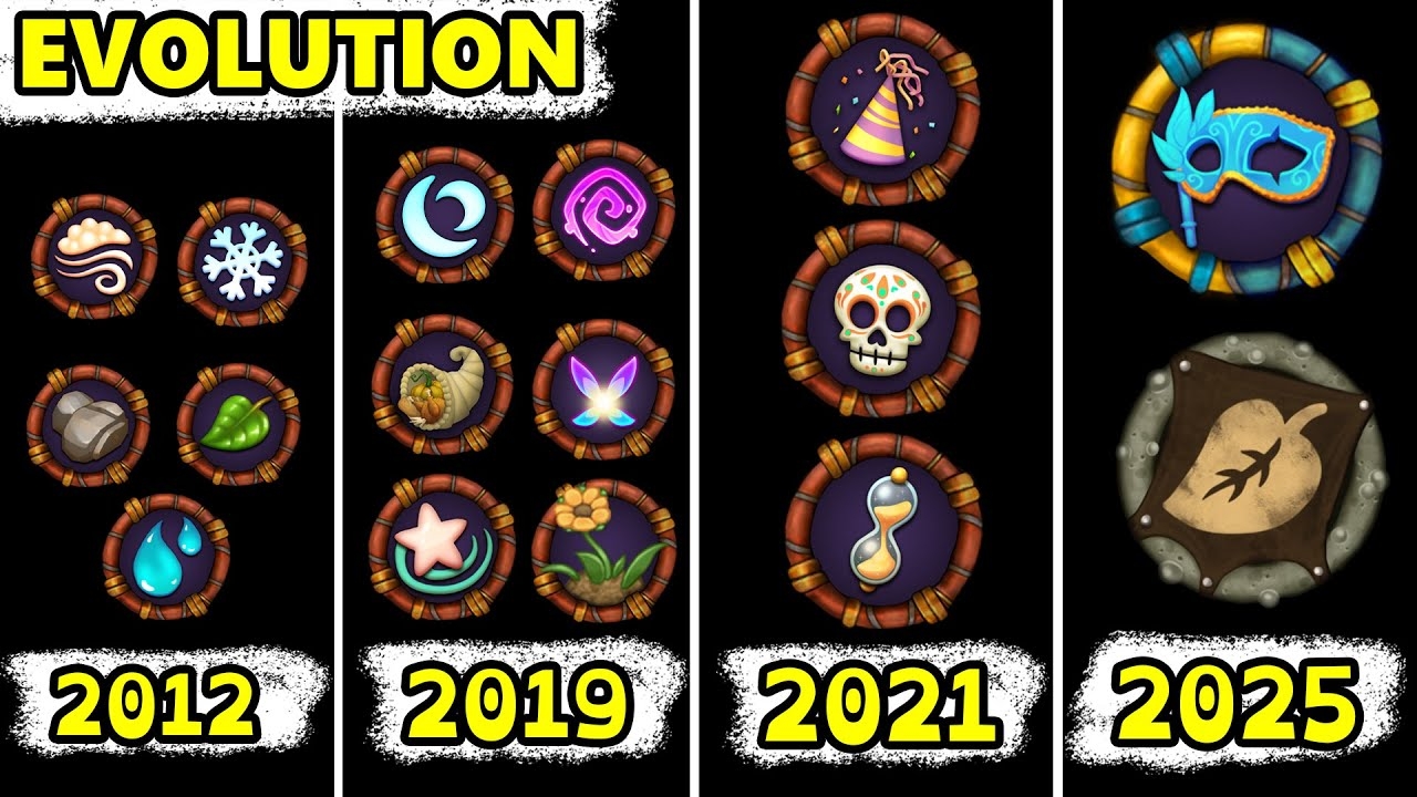 Эволюция Появления Элементов в My Singing Monsters (Мои Поющие Монстры) смотреть онлайн