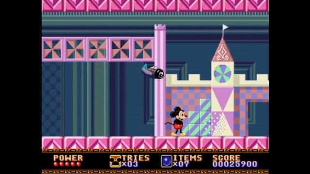 Игра "Castle of illusion starring Mickey Mouse". Лёгкий режим. смотреть онлайн