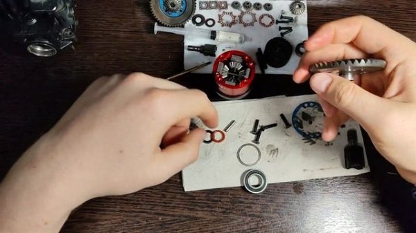 сборка заднего дифференциала arrma kraton 8s exb