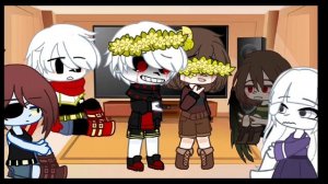 реакция undertale на ау санса и Фриск *bad apple*