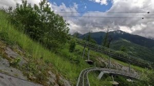 Аттракцион Родельбан в Роза Хутор. Красная поляна. Сочи. 4k/60fps