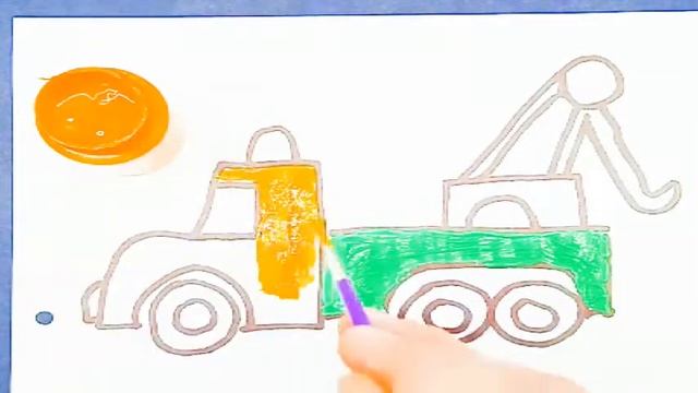 Bolalar uchun kranli yuk mashinasini chizish  drawing Crane truck for kids  чертеж А