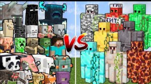 ГОЛЕМЫ МАЙНКРАФТА против ВСЕХ МОБОВ МАЙНКРАФТА | Битва мобов Майнкрафта с модами