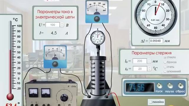 Изучение расширения твердых тел https://efizika.ru