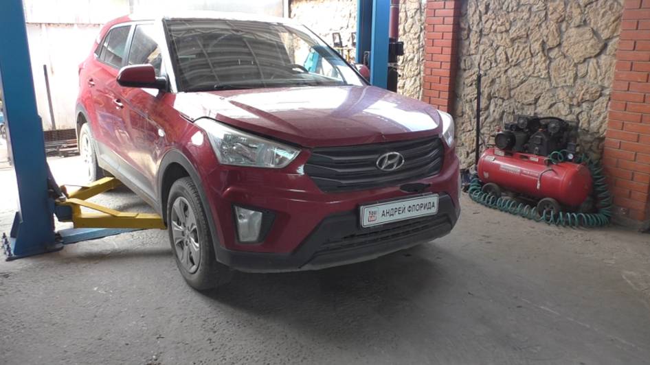 Замена подшипника передней левой ступицы на Hyundai Creta 1,6 Хендай Крета 2018