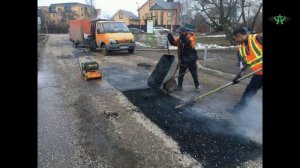 Работа одной бригады по ямочному ремонту дорог, устранение дефектов асфальтобетонного покрытия