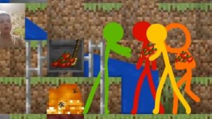 Minecraft реакция на Стикмены против Майнкрафта готовка