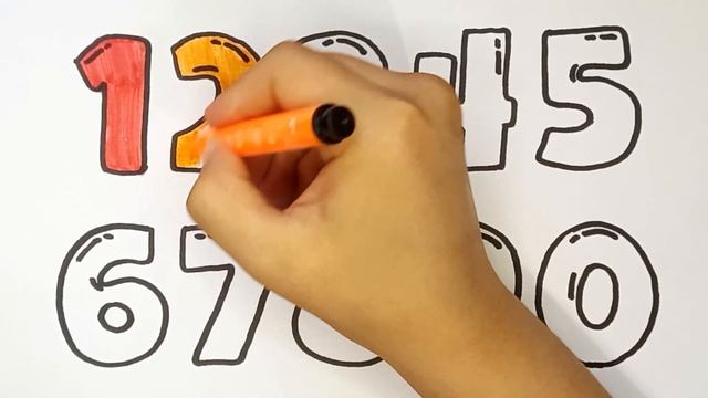 Как нарисовать и раскрасить ЦИФРЫ? Простой техника ри?