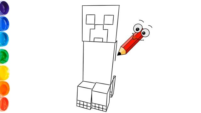 DRAWING MINECRAFT CREEPER FOR KIDS | РИСУНОК КРИПЕРА МАЙНКРАФТ ДЛЯ ДЕ? смотреть онлайн