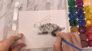 Как НАРИСОВАТЬ КОШКУ СОБАКУ ЗАЙЦА / техника СУХАЯ КИСТ