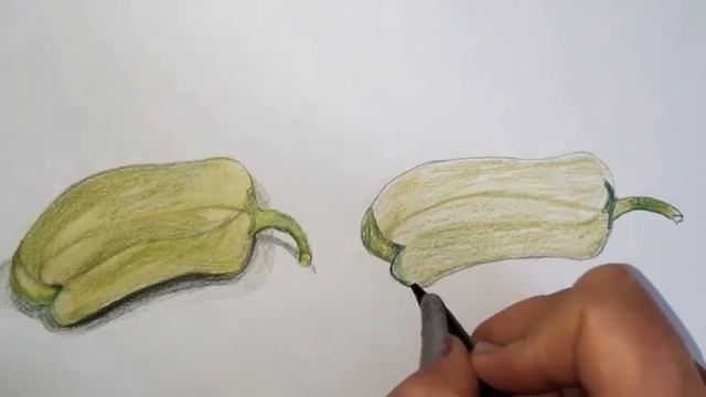 How To Draw Green Pepper/Как нарисовать зелёный перец