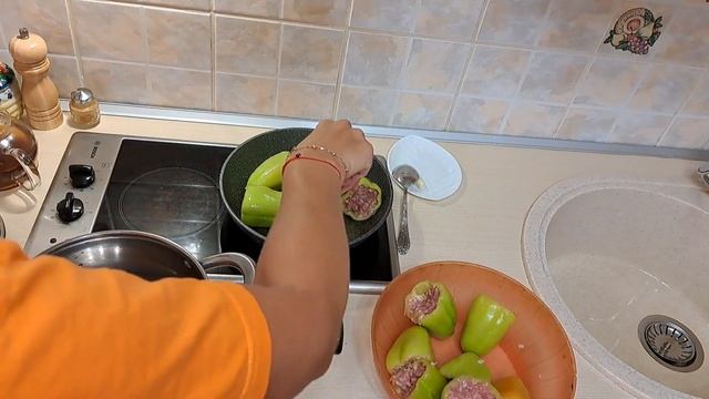 Фаршированные перцы, простой рецепт#еда#простойрецеп?
