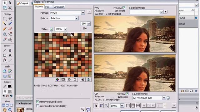 Lesson: "save png8" - in Macromedia FireWorks 7 MX2004 (avi) смотреть онлайн
