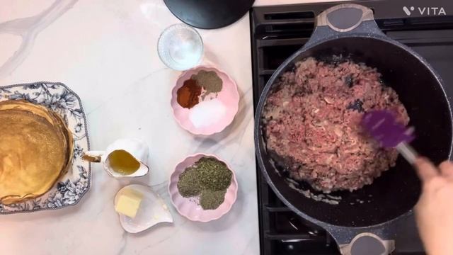 How To Make Crepes With Meat “Blinchik” “Նրբաբլիթ” “Блинчики с Мясн?
