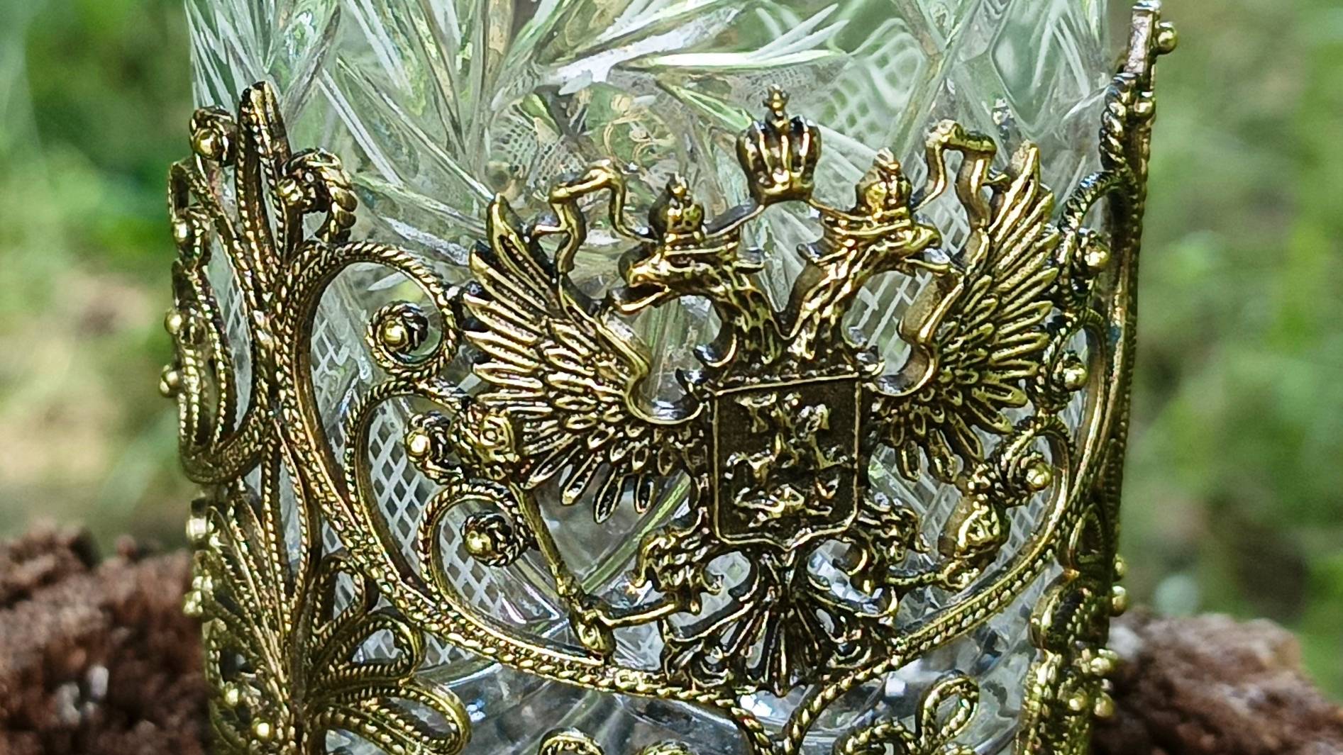 Подстаканник "Герб" художественное филигранное литье