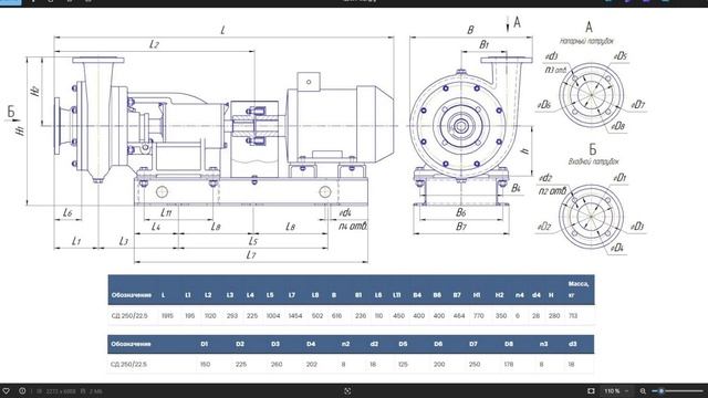 Насос СД250 22,5  Детали, Характеристики, Цены на насос и а