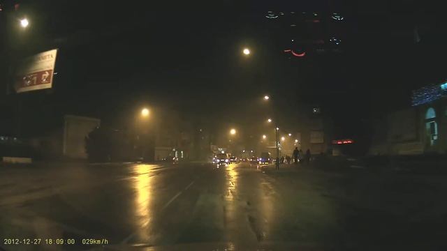 Ночь, туман, мокрая дорога BlackVue DR400G-HD II смотреть онлайн