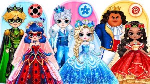 Показ свадебных пар принцесс Диснея! Лучшие модные бумажные куклы своими руками