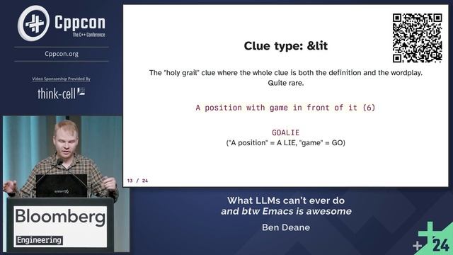 Lightning Talk: What LLMs Won't Ever be Able to Do - Ben Deane - CppCon 2024 смотреть онлайн