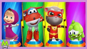 Герои Мультиков в Гонках на Скорость.Маша против Говорящего Тома и Ам Няма