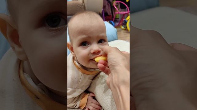 Амирочка кушает абрикос))