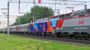 Перегонка ЭП20-001 в заводском окрасе в составе фирменного поезда Ростов - Москва под ЭП20-051
