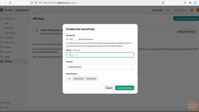 Как сгенерировать ключ (API Key) OpenAI — NeuroSpace pro смотреть онлайн