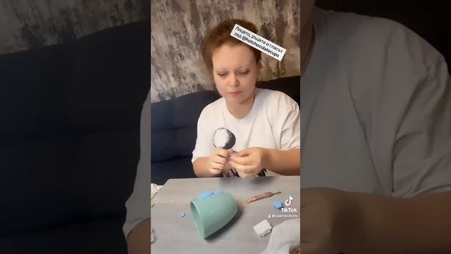 Декорация на чашка Соник/ Polymer Clay Decoration Sonic